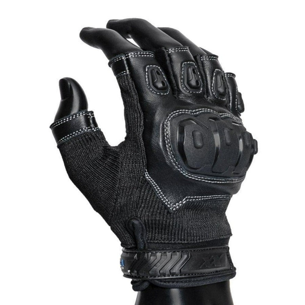 Fingerless military gloves leather